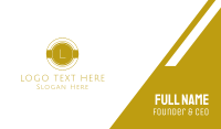Gold Round Lettermark Business Card Image Preview