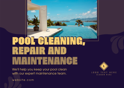 Pool Cleaning Services Postcard Image Preview