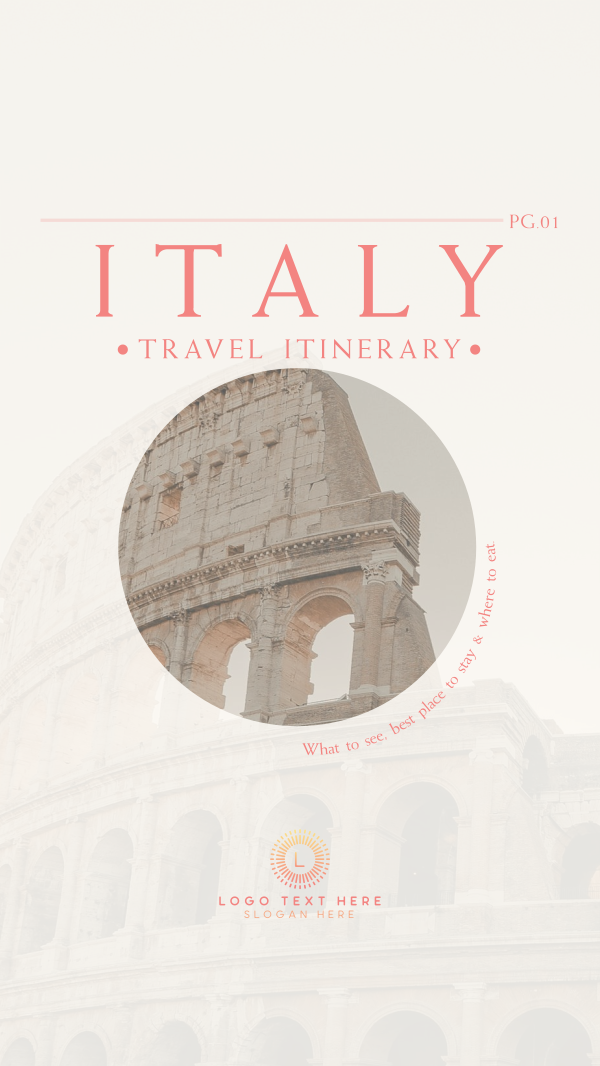 Italy Itinerary Instagram Story Design Image Preview