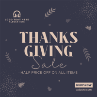 Thanksgiving Sale Instagram Post Design