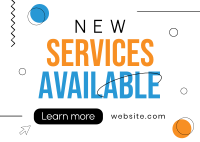 New Services Available Postcard Design