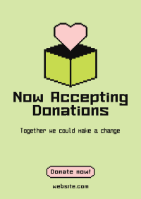 Pixel Donate Now Poster Design