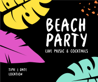 Beach Party Neon Facebook post Image Preview