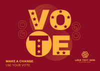 Vote for Change Postcard Design