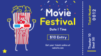 Cartoon Popcorn Facebook event cover Image Preview