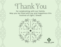 Diwali Lantern Thank You Card Design