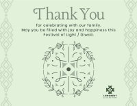 Diwali Lantern Thank You Card Image Preview