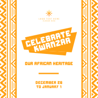 Celebrate Kwanzaa Heritage Instagram post Image Preview