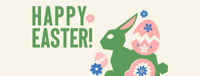 Floral Easter Bunny  Facebook cover Image Preview