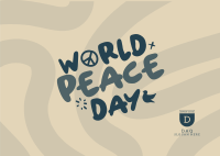 Peace Day Quirks Postcard Design