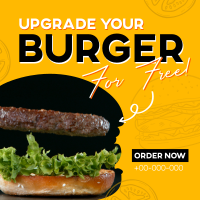 Free Burger Upgrade Instagram post Image Preview