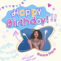 Fun Birthday Greeting Instagram Post Design