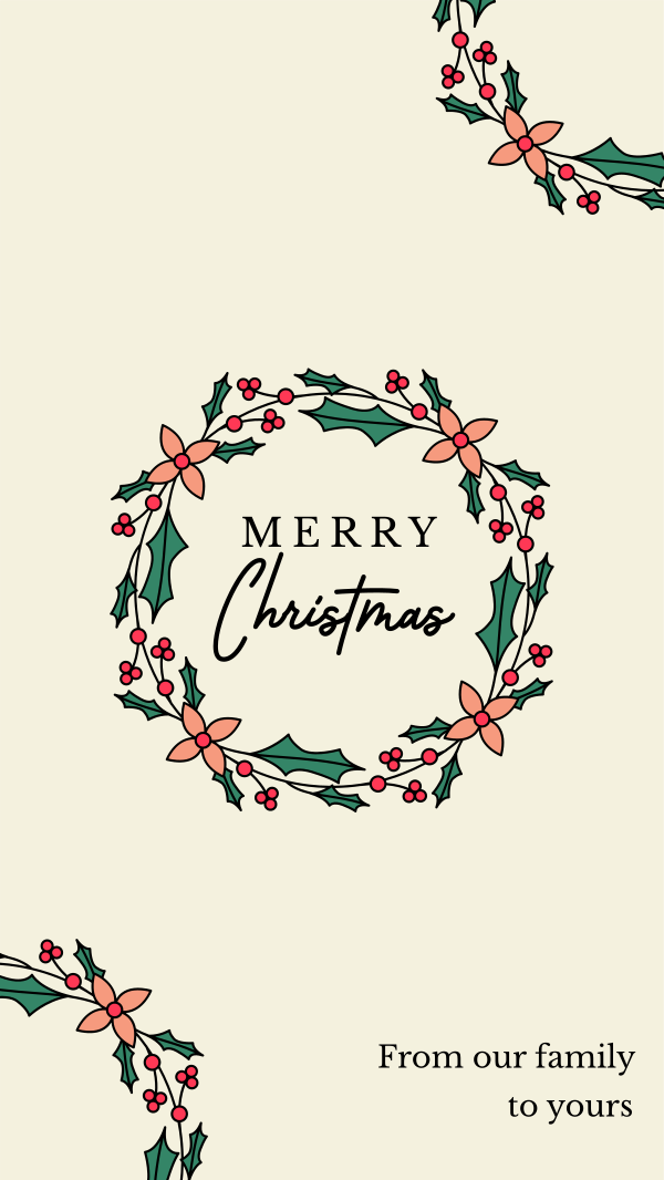 Christmas Wreath Greeting Instagram Story Design Image Preview