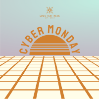 Vaporwave Cyber Monday Instagram Post Design