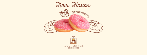 Strawberry Flavored Donut  Facebook Cover Design Image Preview