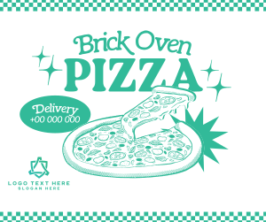 Retro Brick Oven Pizza Facebook post Image Preview