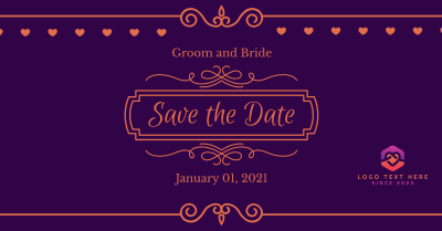 Wedding Save the Date Facebook ad Image Preview