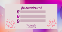 Aesthetic Giveaway Winners Facebook Ad Design