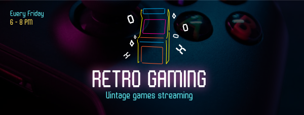 Retro Gaming Facebook Cover Design Image Preview