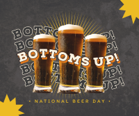 Bottoms Up this Beer Day Facebook Post Design