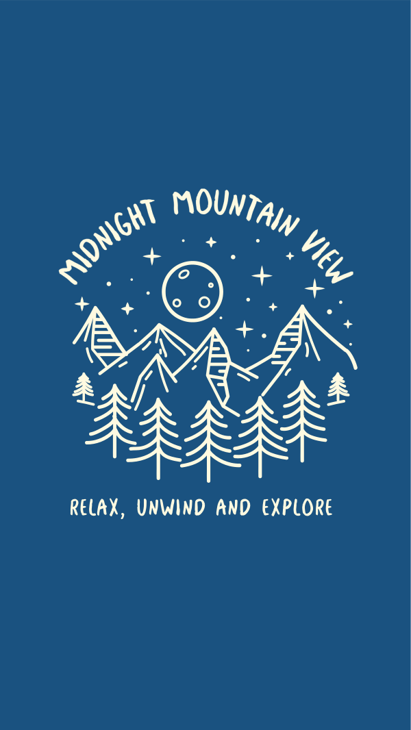 Midnight Mountain View Instagram Story Design Image Preview