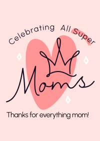 Super Moms Greeting Poster Design