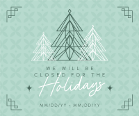 Ornamental Holiday Closing Facebook Post Design