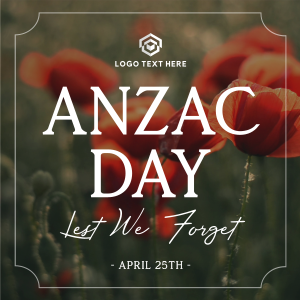 Poppy Flower Anzac Day Instagram post Image Preview