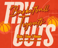 Basketball Game Tryouts Facebook Post Design