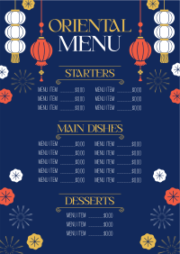 Oriental Restaurant Menu Preview