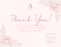 Minimal Floral Wedding Thank You Card Image Preview