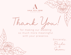 Minimal Floral Wedding Thank You Card Image Preview