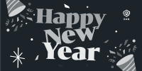 Festive New Year Twitter Post Design