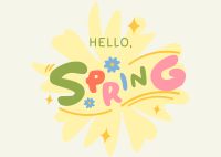 Playful Hello Spring Postcard Design