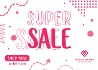 Quirky Super Sale Postcard Image Preview