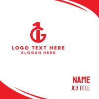 Red 1G Monogram Business Card Design