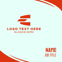 Orange Business Letter E Business Card Design