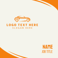 Sporty Orange Car Business Card Design