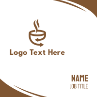 Brown Coffee Arrow Business Card Design