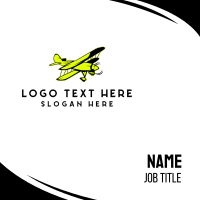 Yellow Vintage Airplane Business Card Design