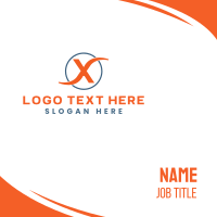 Orange Circle X Business Card Design