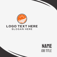 White Bird & Orange Circle Business Card Design