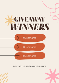 Congratulations Giveaway Winners Poster Image Preview