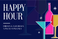 Retro Happy Hour Pinterest Cover Image Preview