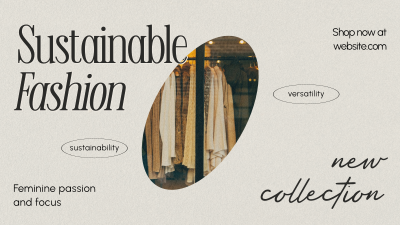 Clean Minimalist Sustainable Fashion Facebook event cover Image Preview