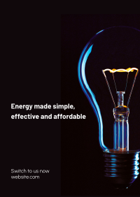 Energy Light Bulb Poster Design