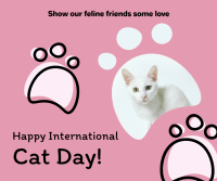 Pink International Cat Day Facebook post Image Preview