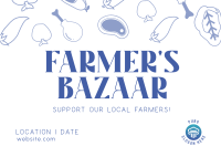 Farmers Bazaar Postcard Design