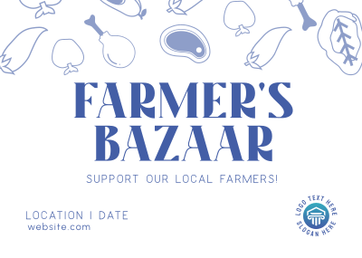 Farmers Bazaar Postcard Image Preview