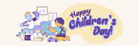 Quirky Children's Day Twitter Header Image Preview